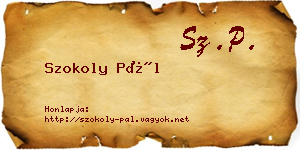 Szokoly Pál névjegykártya