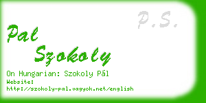 pal szokoly business card